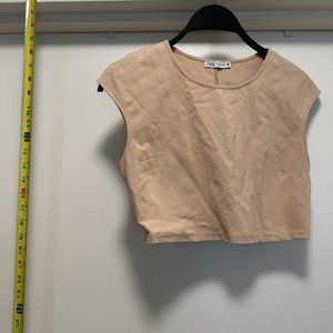 Zara Sleeveless Crop T-Shirt